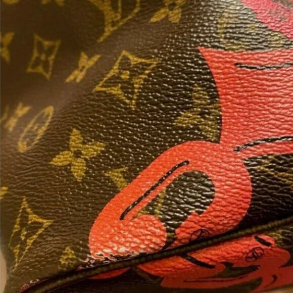 Louis Vuitton Neverfull MM Bag Bay Brown Pink Rose Ballerine Chain Tote Purse - Picture 7 of 12